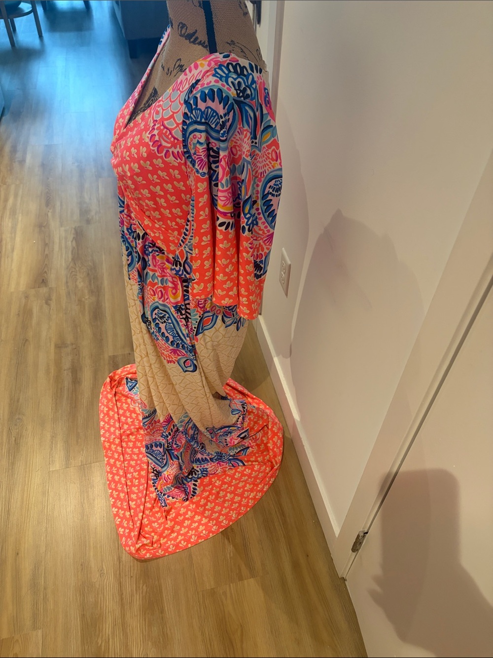 NWT Lilly Pulitzer Minka Twist-Front Maxi Dress in Coral Spritz Beach Bungalow - Picture 5 of 12